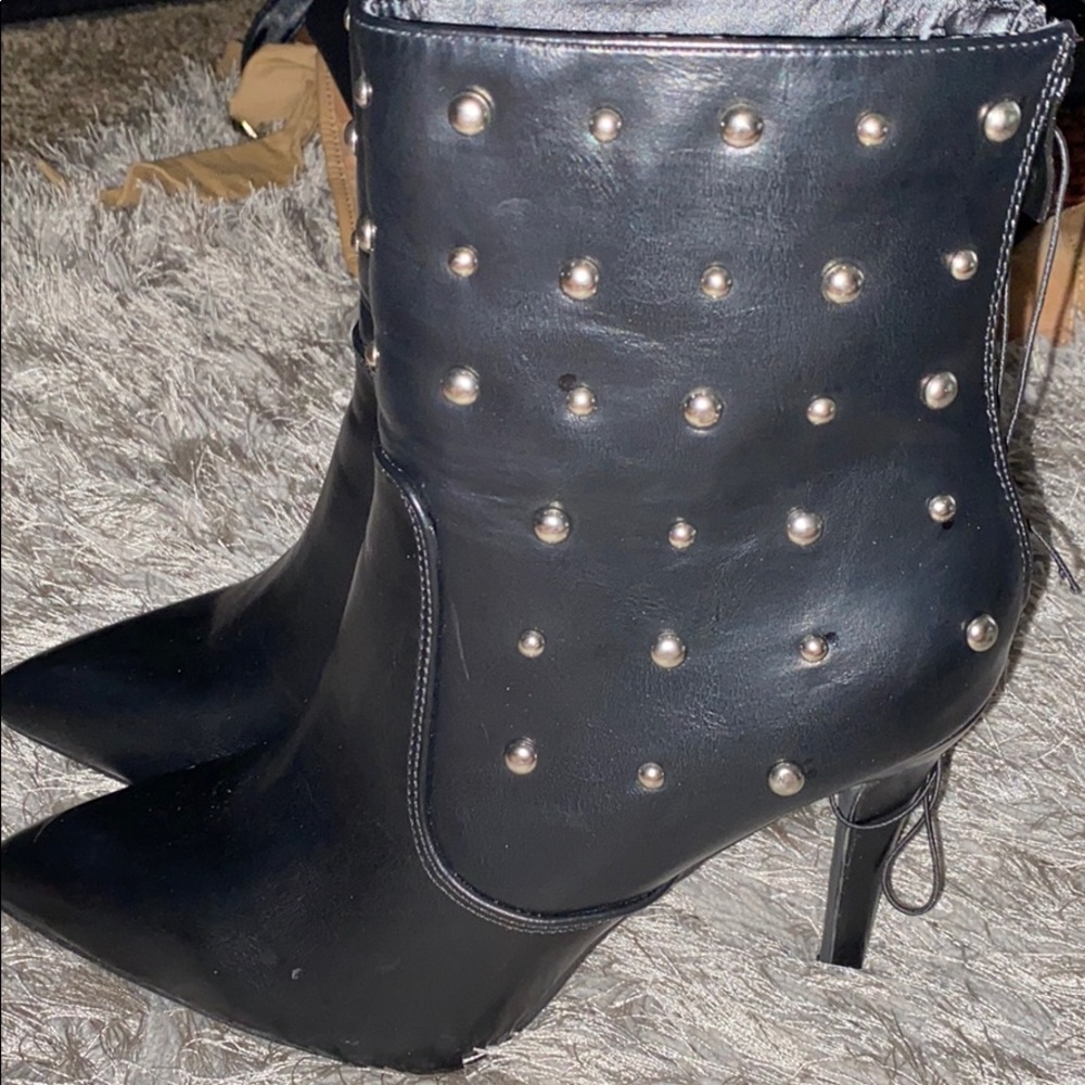 Black studded boots